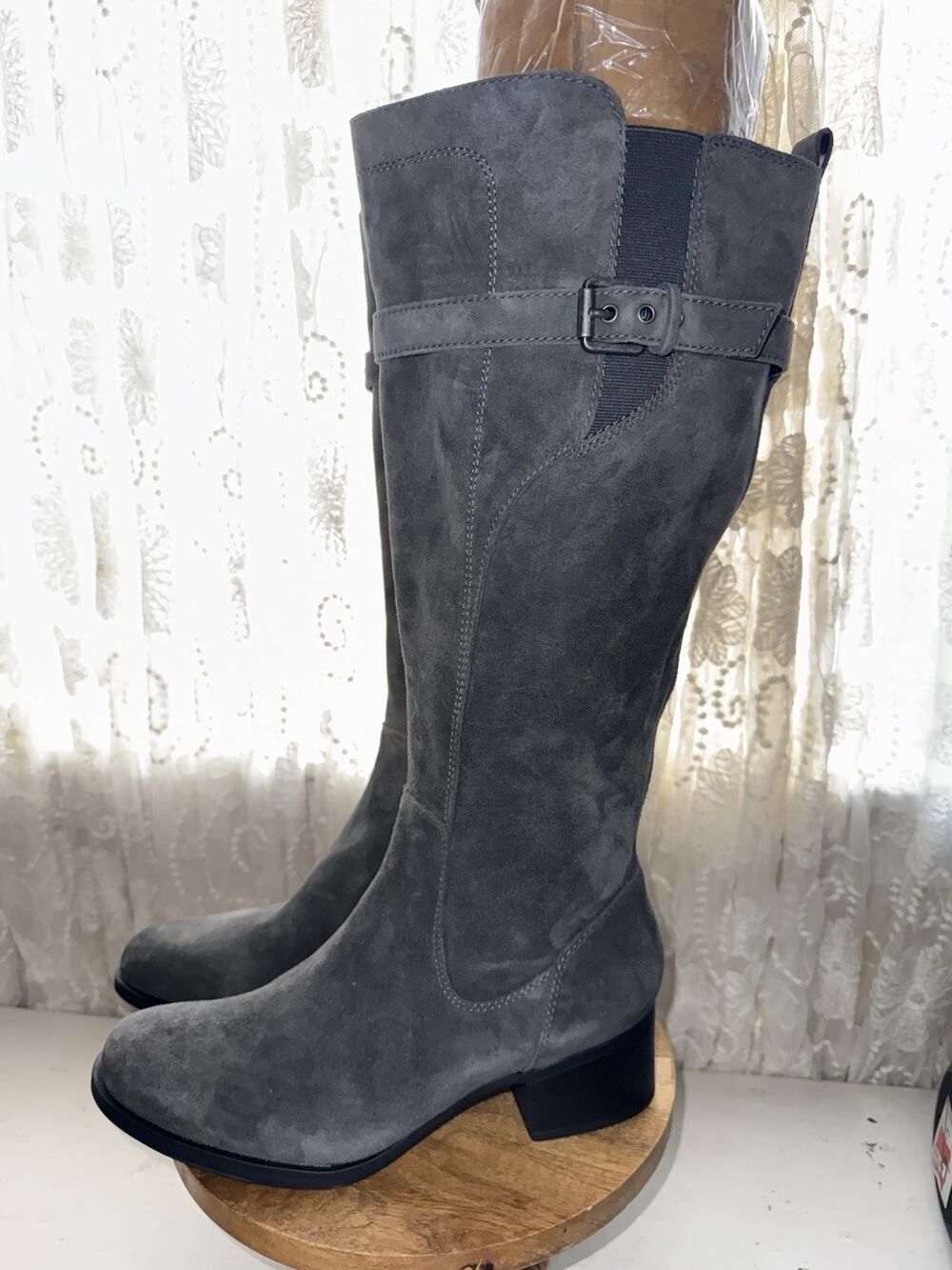 NWOB Naturalizer Women's Kenna Western Wide Gray Boot Leather Size 8